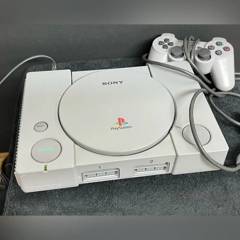 Sony PlayStation 1 SCPH-7501 Console Game System PS1 Wired Controller Bundle